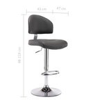 vidaXL Tabouret de bar Gris Similicuir