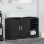vidaXL Cabinet de salle de bain avec porte Chêne noir 90 x 29 x 55 cm