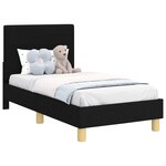 vidaXL Cadre de lit pour tout-petit avec tête de lit Noir 70 x 140 cm