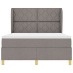 vidaXL Lit à ressorts avec matelas Taupe 160x200 cm en tissu