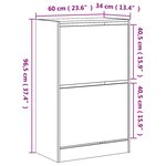vidaXL Armoire à chaussures chêne fumé 60x34x96 5 cm bois d'ingénierie