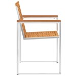 vidaXL Chaises de jardin lot de 8 Bois d'acacia et acier inoxydable
