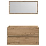vidaXL Armoire de salle de bain avec miroir chêne artisanal