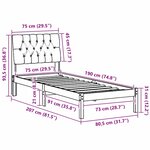 vidaXL Cadre de lit avec tête de lit rembourrée Marron 75 x 190 cm