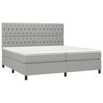 vidaXL Sommier à lattes de lit et matelas et LED Gris clair 200x200 cm