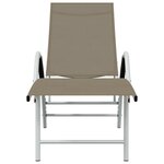 vidaXL Chaise longue Textilène et aluminium Taupe