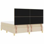 vidaXL Lit à ressorts avec matelas Crème 180 x 200 cm tissu