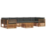 vidaXL Ensemble de canapés d'extérieur 8 pc Naturel et Anthracite