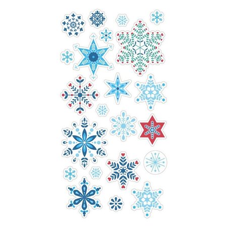 22 stickers puffies flocons - Folk