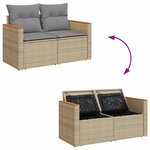 vidaXL Salon de jardin avec coussins 6 Pièces beige résine tressée