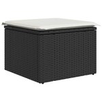 vidaXL Salon de jardin 6 Pièces avec coussins noir résine tressée
