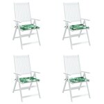 vidaXL Coussins de chaise lot de 4 motif de feuilles 40x40x4 cm tissu