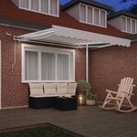 vidaXL Auvent Rétractable Blanc 350 x 250 cm Polyester et métal