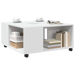 vidaXL Table basse blanc 80x80x40 cm bois d'ingénierie