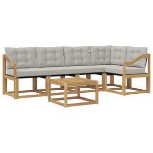 vidaXL Ensemble de canapés d'extérieur 6 Pièces Blanc et gris clair