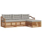 vidaXL Ensemble de canapés d'extérieur 4 pc Gris Naturel et Clair