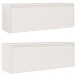 vidaXL Armoires murales 2 Pièces Blanc 100x30x35 cm Bois de pin massif