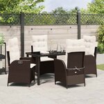 vidaXL Ensemble de salle à manger pour jardin 5 Pièces Marron polyrotin