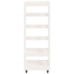 vidaXL Porte-bûches avec roulettes blanc 40x49x110 cm bois massif pin