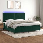 vidaXL Sommier à lattes de lit matelas et LED Vert foncé 200x200 cm