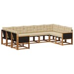 vidaXL Ensemble de canapés d'extérieur 9 pc Naturel et Beige