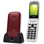 Doro 2404 rouge - téléphone senior à clapet