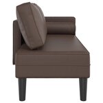 vidaXL Chaise longue avec coussins marron similicuir