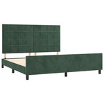 vidaXL Cadre de lit avec tête de lit Vert foncé 180x200 cm Velours