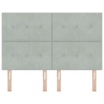 tête de lit button tufté gris clair 140 cm en velours