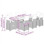 vidaXL Ensemble de bistro de jardin 9 Pièces coussins beige poly rotin