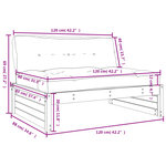 vidaXL Canapé central 120x80 cm marron miel bois de pin massif