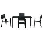 vidaXL Ensemble de salle à manger pour jardin 5 Pièces Noir HDPE