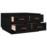 vidaXL Table basse Noir 80x80x45 cm Bois massif de pin