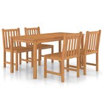 vidaXL Ensemble de salle à manger de jardin 5 pièces 160 x 80 cm en bois de teck massif