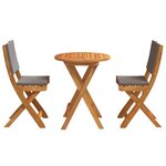 vidaXL Ensemble bistrot 3 Pièces Marron Bois d'acacia massif