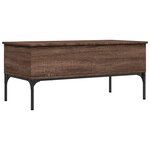 vidaXL Table basse chêne marron 100x50x45cm bois d'ingénierie et métal