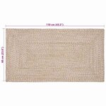 vidaXL Tapis de surface Rectangulaire Naturel et Blanc 60 x 110 cm
