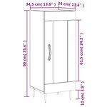 vidaXL Buffet Gris béton 34 5x34x90 cm Bois d'ingénierie