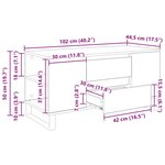 vidaXL Table basse Chêne artisanal 102 x 44 5 x 50 cm