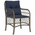 vidaXL Ensemble de salle à manger pour jardin 3 Pièces Gris et Noir Rotin