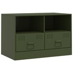 vidaXL Meuble TV vert olive 67x39x44 cm acier