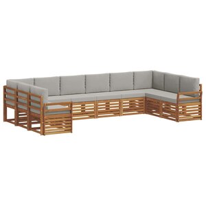 vidaXL Ensemble de canapé d'angle 10 Pièces Gris Naturel et Clair