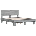 vidaXL Cadre de lit sonoma gris 135x190 cm bois d'ingénierie et métal