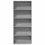 vidaXL Bibliothèque sonoma gris 80x30x189 cm bois d'ingénierie