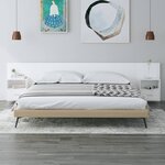 vidaXL Tête de lit avec armoires Blanc Bois d'ingénierie
