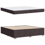 vidaXL Cadre de lit avec matelas Marron foncé 200 x 200 cm tissu
