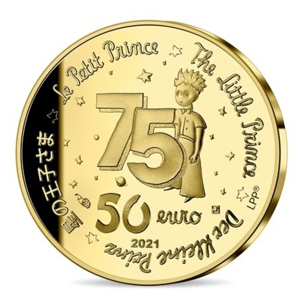 Le petit prince - monnaie 50€ 1/4 oz or - emmène-moi sur la lune