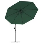 vidaXL Parasol en porte-à-feux et poteau métallique 350 cm Vert
