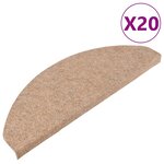 vidaXL Tapis d'escalier auto-adhésifs 20 Pièces beige 65x22 5x3 5 cm