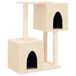 vidaXL Arbre à chat avec griffoirs en sisal Crème 86 cm